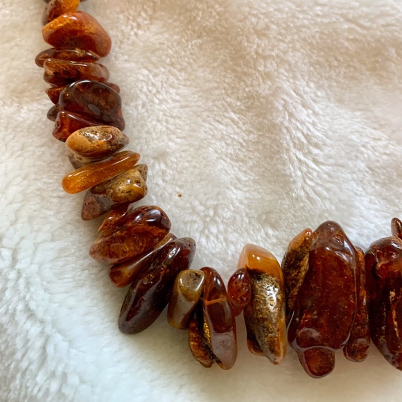 Natural Raw Chunky Baltic Amber Necklace 30" - Picture 4 of 12